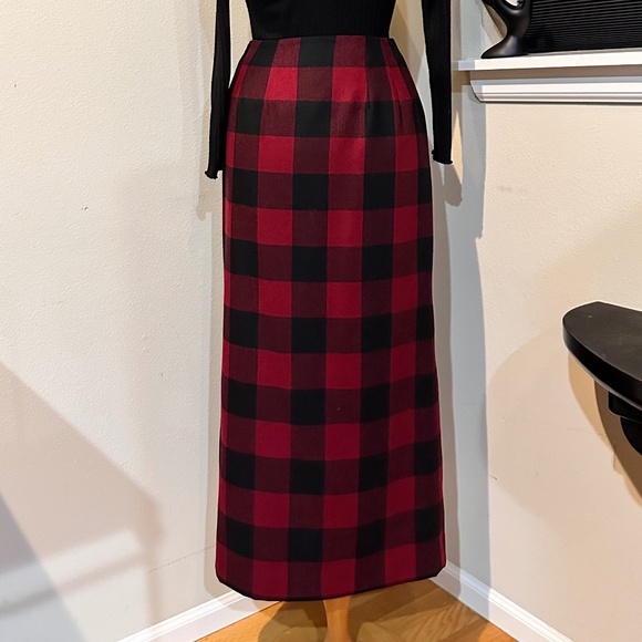 Bufalo Plaid Red & Black Wool Wrap Skirt by Coldwater Creek - size 6 - Picture 10 of 15